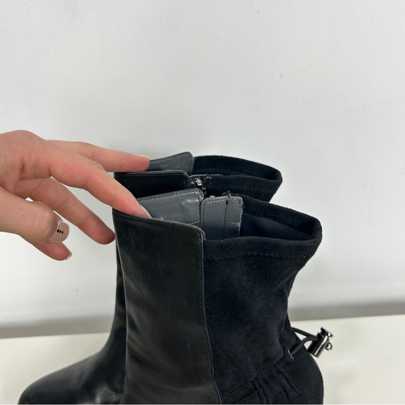 Calvin Klein Black Heeled Leather Boots with Side Zipper - Picture 9 of 9
